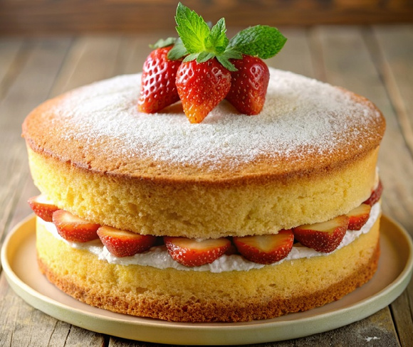 Bolo pão de ló com recheio de morangos frescos: receita deliciosa para receber os amigos em casa