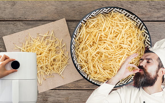 Como fazer a batata-palha perfeita na airfryer para comer com strogonoff, salada ou o prato que quiser