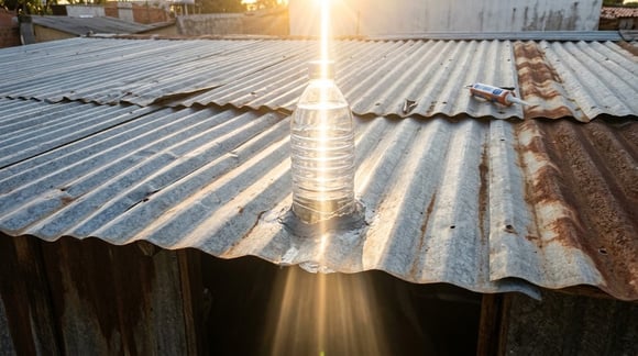 Garrafas de água no telhado: um truque simples para iluminar a casa, usado em mais de 30 países