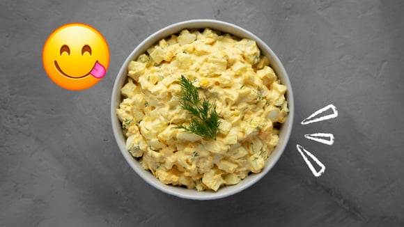 A salada de ovo de 3 ingredientes que faço toda semana: não poderia ser mais fácil e pode comer em até  cinco dias