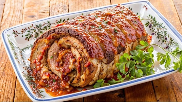 O rocambole de carne moída impressiona no visual (Créditos: TudoGostoso)