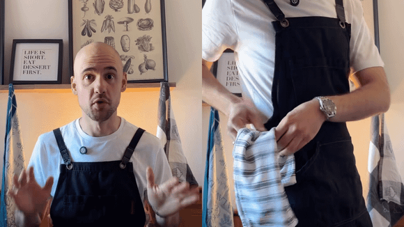 David Guibert, chef: "Parece básico, mas usar um pano de prato de forma incorreta pode ser perigoso. Quero falar sobre os 3 erros mais comuns."