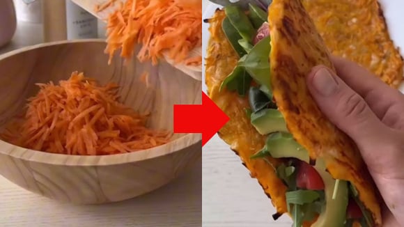 Wrap caseiro com cenoura para um café da manhã, lanche ou jantar SEM FARINHA: receita simples e fácil de fazer