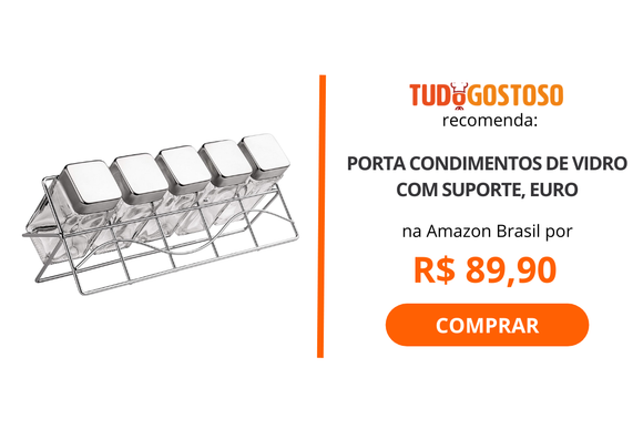 Porta Condimentos de Vidro com Suporte, Euro
