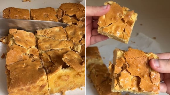 O brownie tradicional ficou para trás: esta versão de chocolate branco com casquinha crocante vai te conquistar