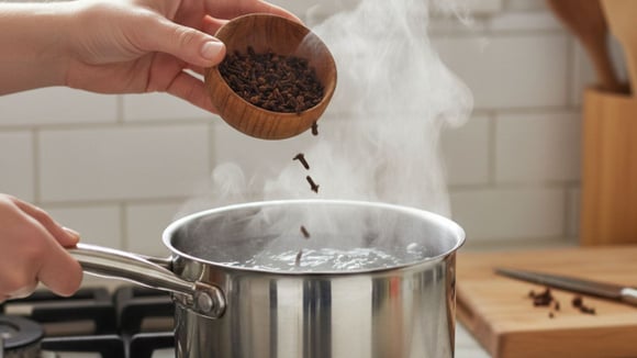 Para perfumar a casa, é só ferver água com alguns cravos e ramos de alecrim e deixar a mistura no fogo por até 30 minutos (Créditos: Shuttertock)