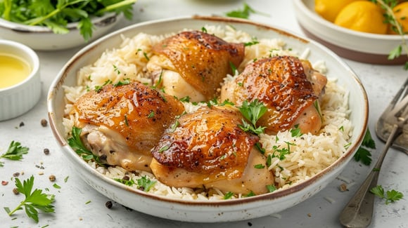Frango douradinho na manteiga com molho cremoso: uma receita deliciosa que transforma sobrecoxas em um prato especial!