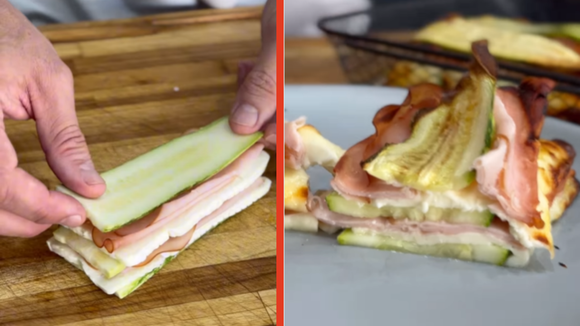 Substitua o pão por abobrinha nesse lanche rápido de apenas 3 ingredientes, meus filhos adoram!