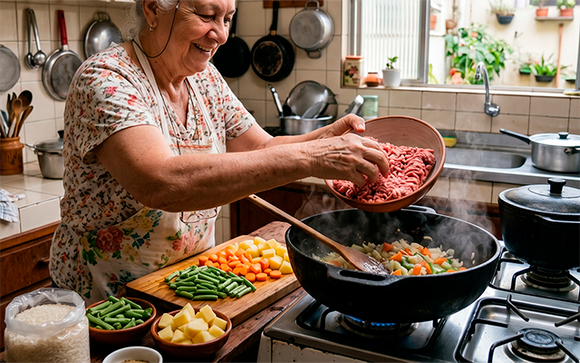 Aprendi com a vovó do rancho: carne moída com legumes é uma das receitas mexicanas econômicas mais saborosas que já comi