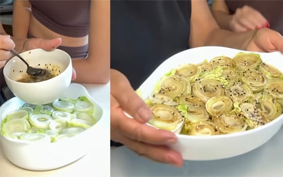 Essa salada de acelga é tão boa que sirvo de petisco para os amigos, a gente come com a mão e é sucesso sempre!