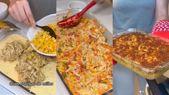 Torta de frango SEM TRIGO: faz direto na travessa e leva ao forno, muito simples e deliciosa!