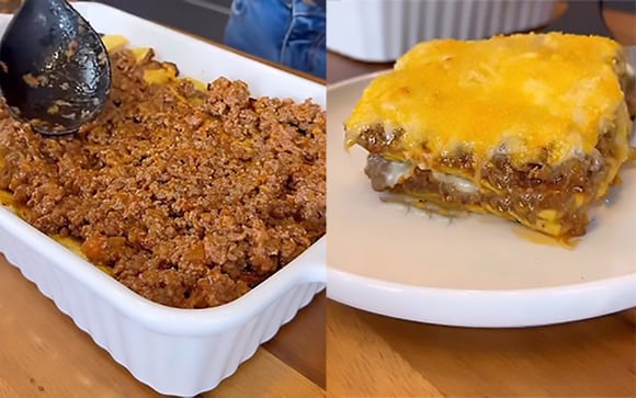 Lasanha de carne moída usa uma fruta simples no lugar da massa e fica tão gostoso que eu nunca mais fiz de outro jeito