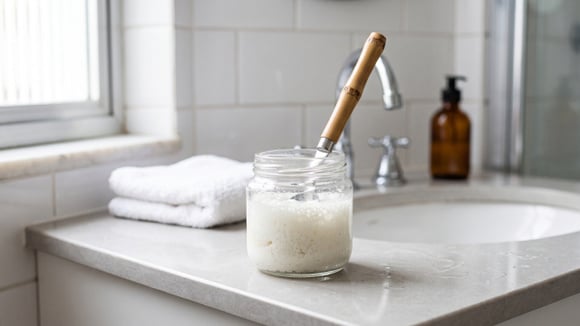 Em poucos minutos é possível ter um vaso sanitário limpo e brilhando novamente (Créditos: Imagem gerada por IA)