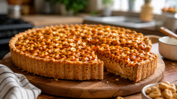A melhor sobremesa de amendoim que já fiz para a Festa Junina veio dessa receita de torta de pé de moleque do TudoGostoso