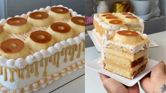 Lúcio Silva, o menino do bolo, reinventou o bolo pudim com uma versão cheia de mini pudins e não tem uma pessoa no TudoGostoso que não ficou babando