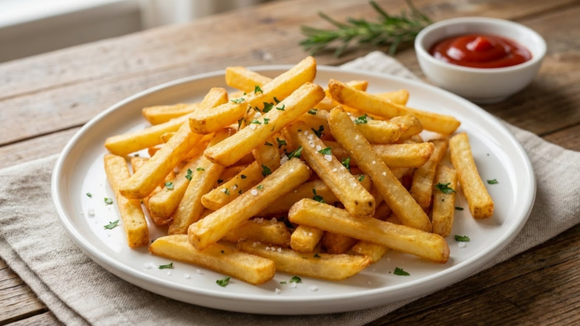 É assim que se fazem as melhores batatas fritas em casa: crocantes como as de fast-food e bem menos gordurosas