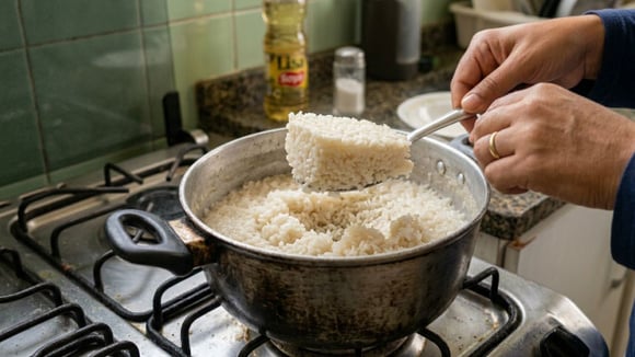 Dê adeus ao arroz "blocado" com essas dicas de quem entende de cozinha (Créditos: Imagem gerada com IA)