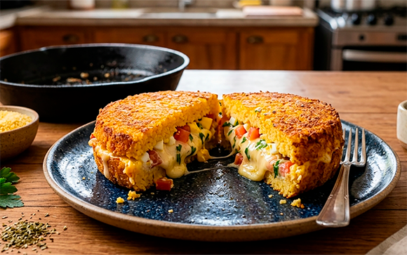 Nem pão francês, nem tapioca: esse lanche de frigideira com cuscuz fica pronto em minutos e sustenta de verdade