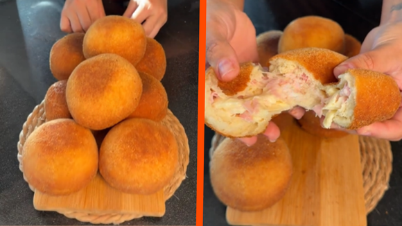 Bateu a fome? Bomba recheada é o salgadão que você precisa para um lanche delicioso e reforçado!