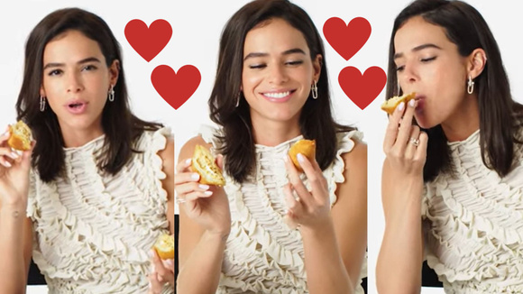 Coxinha lover! Bruna Marquezine admite paixão pelo salgado e prova que nascer no Brasil não foi 'livramento'