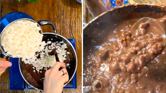 Sobremesa cremosa de chocolate servida em uma caneca aconchegante para os dias frios. (Foto: reprodução @pablofigueiredoc no TikTok)