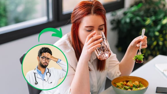O que acontece se eu beber líquido durante as refeições?