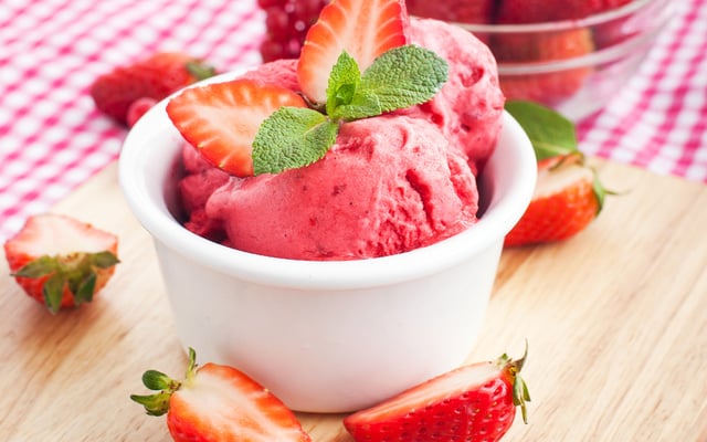 Sorvete caseiro de frutas