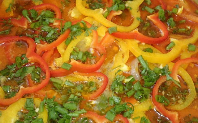 Moqueca de bacalhau de micro-ondas