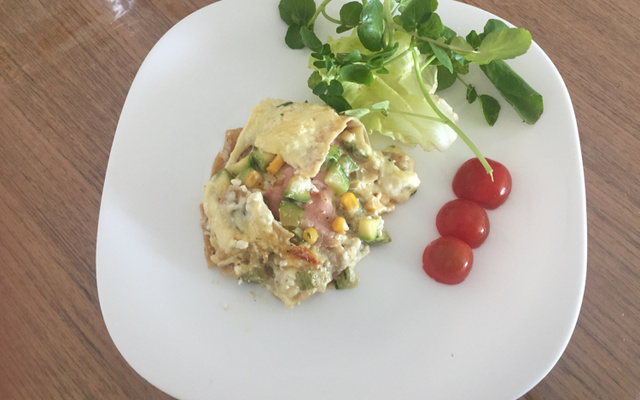 Lasanha integral de abobrinha com ricota