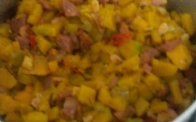 Abóbora Cabotiá com Linguiça