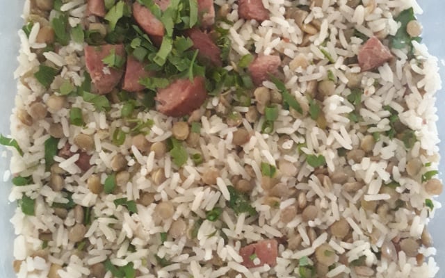 Arroz com lentilha