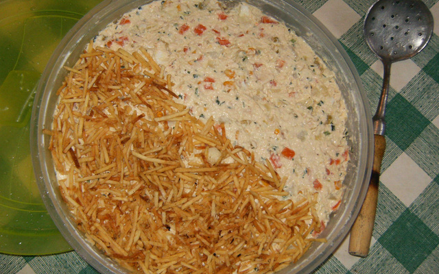 Frango crocante com batata palha (quente ou frio)