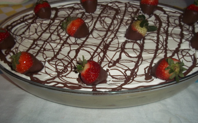 Sobremesa deliciosa de morango