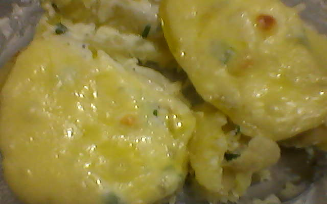 Batata fatiada com ricota