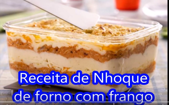Nhoque de forno com frango