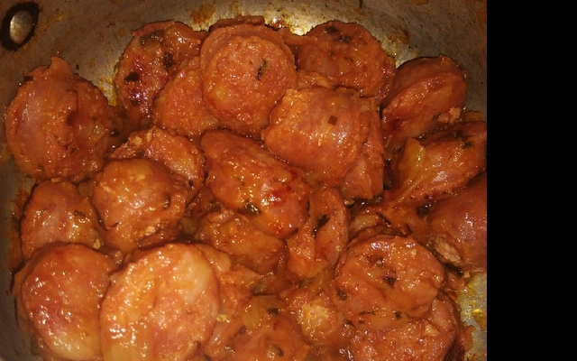 Linguiça na panela de pressão