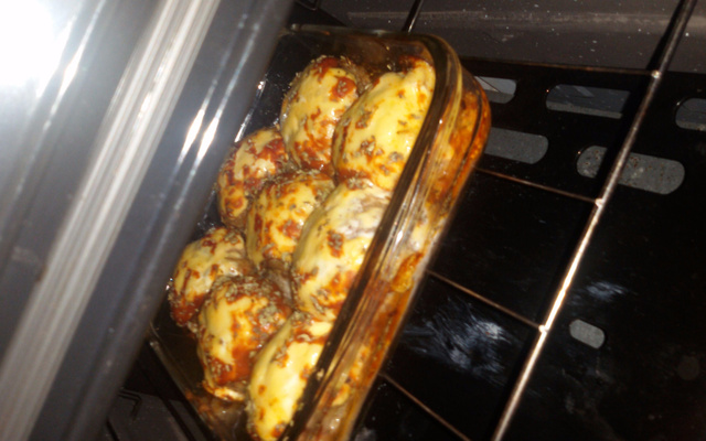 Carne moída à parmegiana