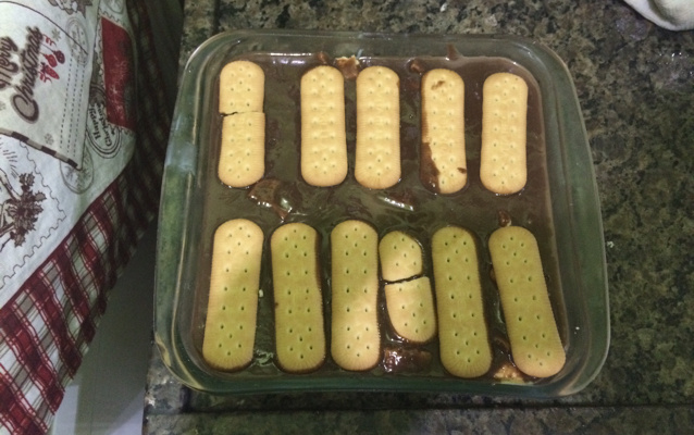 Pavê simples de biscoito maizena