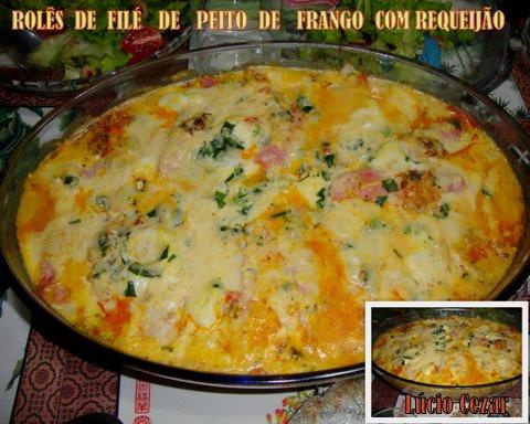 Rolês de sobrecoxas com requeijão