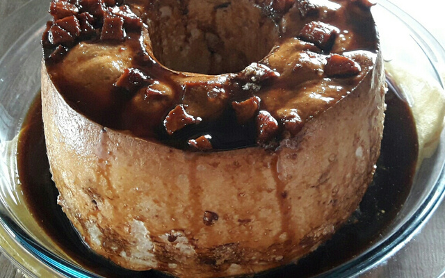 Pudim de claras com banana