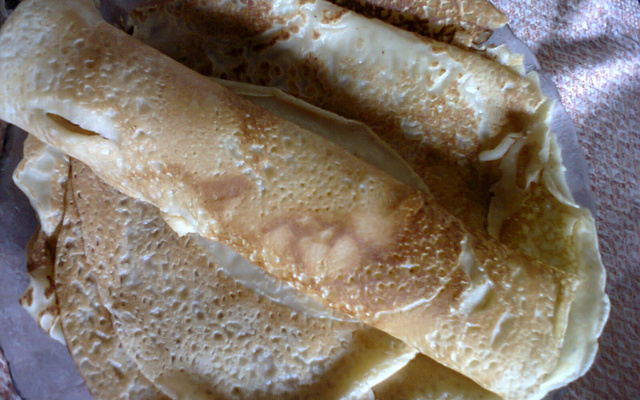 Massa de panqueca de leite em pó