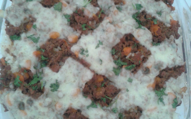 Arroz com carne moída