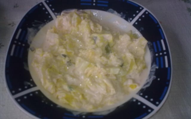 Repolho com creme de leite ou maionese light