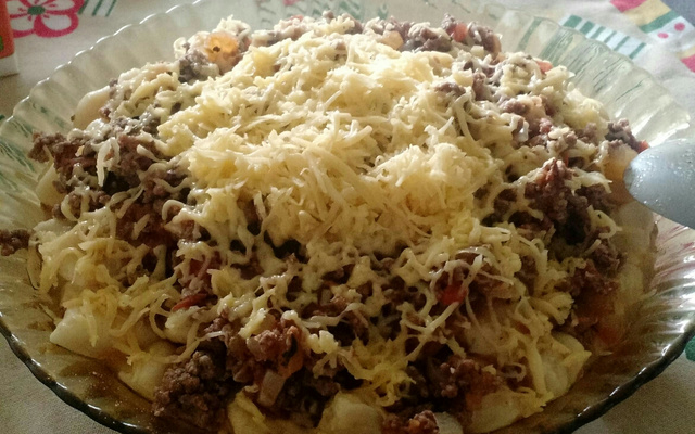 Nhoque de batata com molho bolonhesa (massa leve)