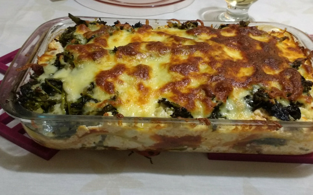Lasanha de brócolis com ricota