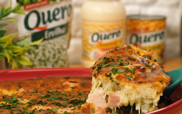 Arroz de forno com maionese e peito de peru