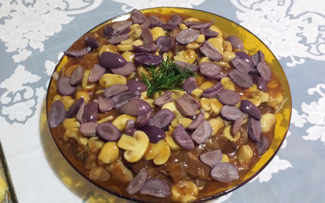 Lagarto recheado ao molho madeira