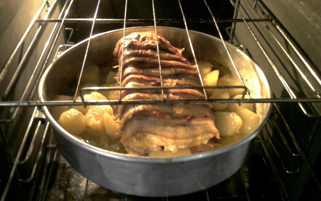 Lombo assado com batata doce