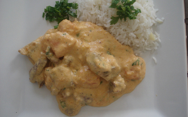 Carne Seca com Abóbora e Creme de Leite