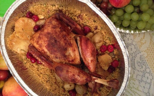 Peru na cachaça recheado e suculento